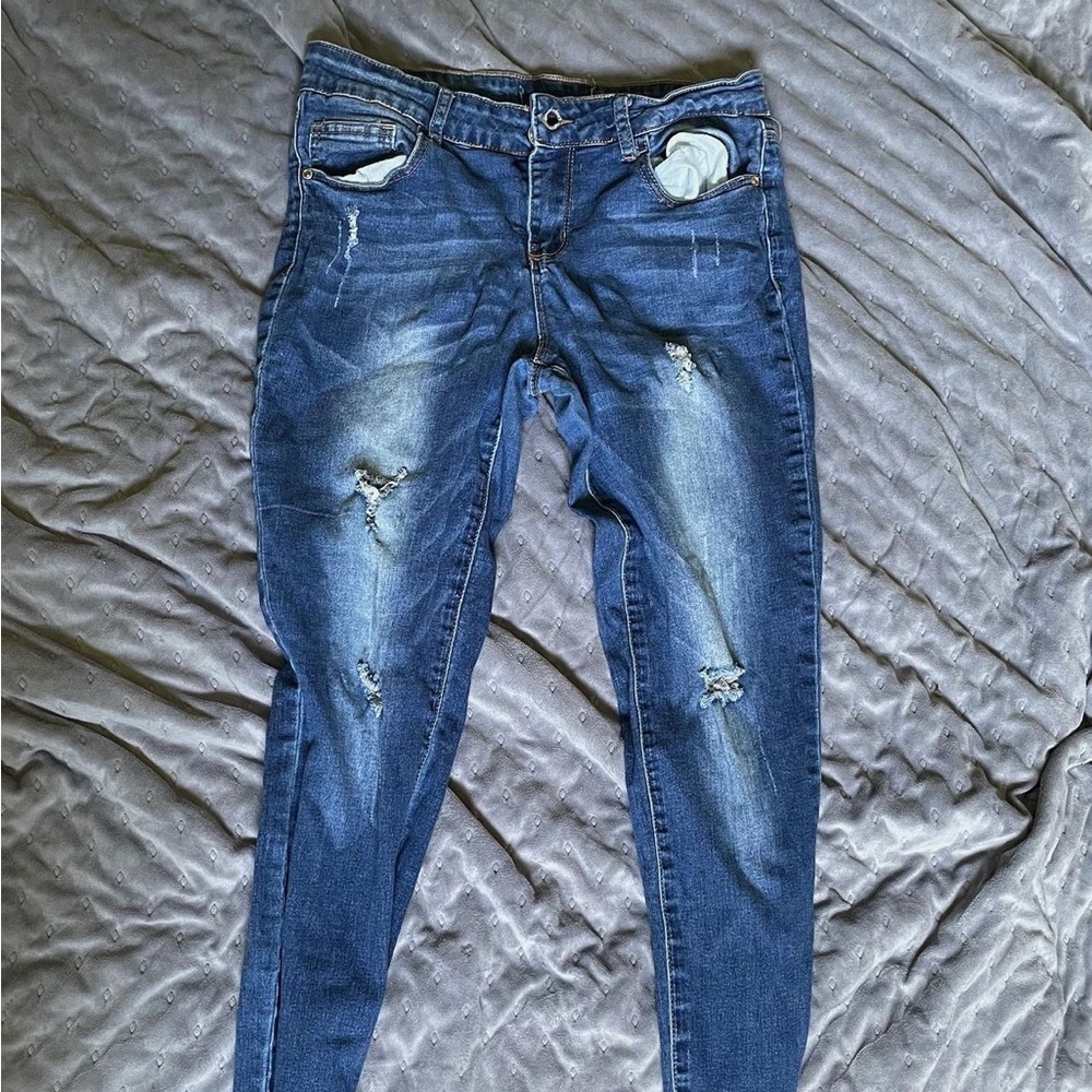 Stretch Denim Blue Pants